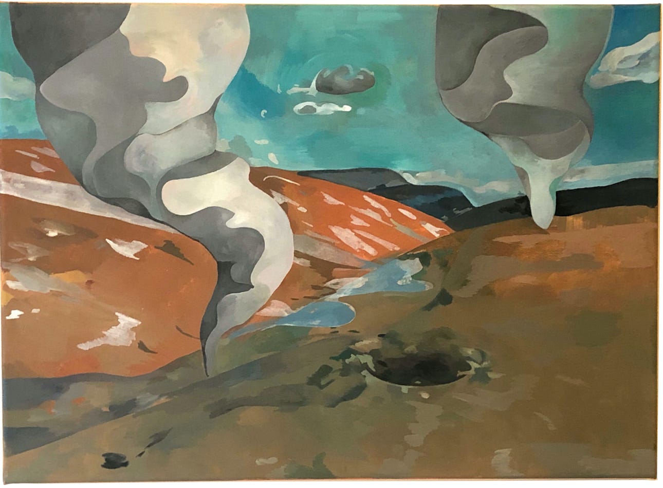 Tornado landscape, 2019, - 55 cm x 45 cm, oil on canvas